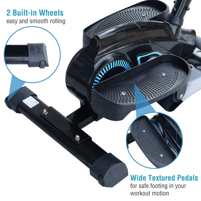 HOMCOM Elliptical Trainer W/ LCD Display, Magnetic Resistance-Black