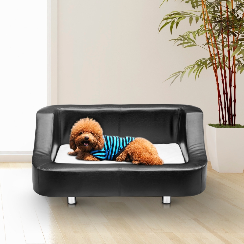 Pawhut Pet Sofa, PU Leather, 67Lx52Dx40H cm-Black