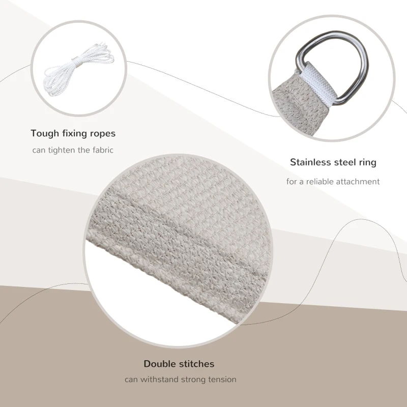 Outsunny Sun Shade Sail UV Resistant Outdoor Lawn Patio Shelter Garden Canopy Awning - (Triangle（3 meter）, Light Brown)