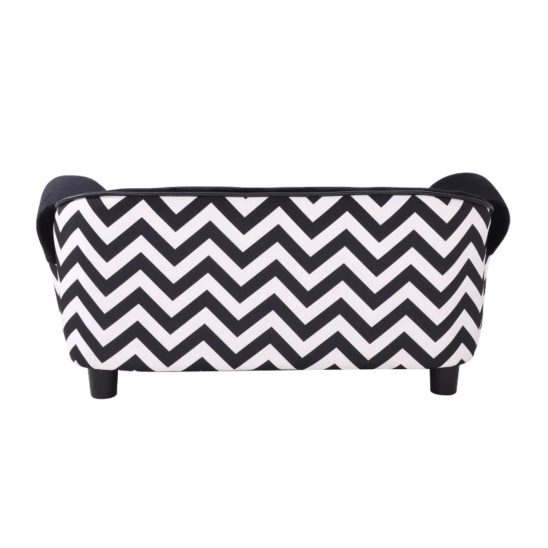 PawHut Dog Sofa Bed for XS-Sized Dogs, Cat Sofa with Soft Cushion, Pet Chair Lounge with Washable Cover, Removable Legs, Wooden Frame - Black