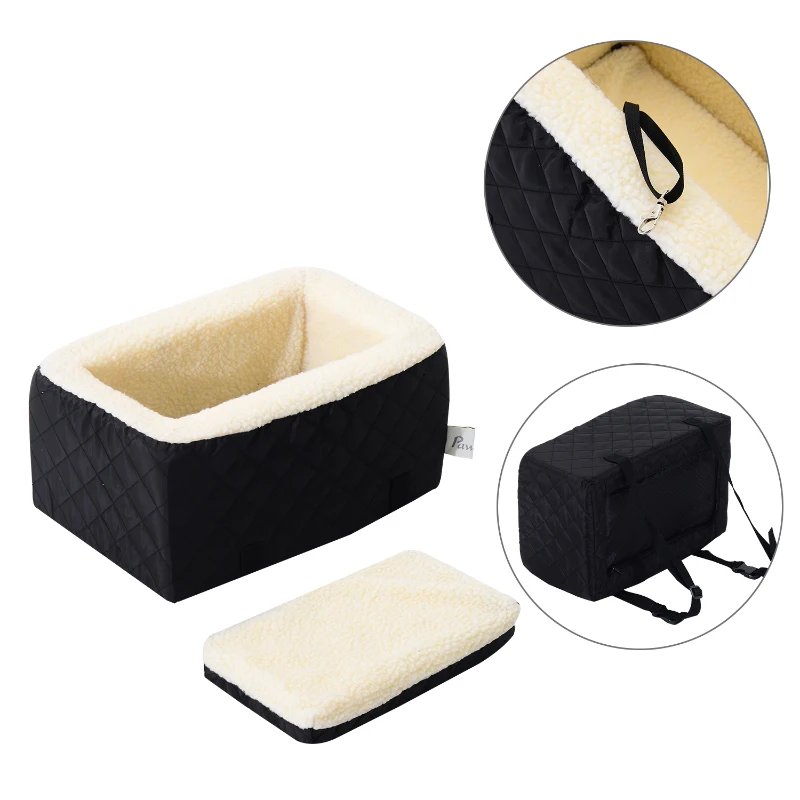 PawHut Pet Soft Safety Car Seat Carrier,  (38 x 24 x 18 cm)-Black