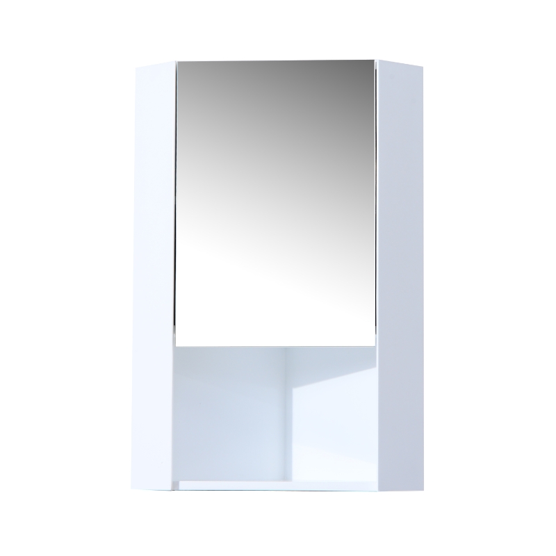 HOMCOM Bathroom Corner Mirror Cabinet-White