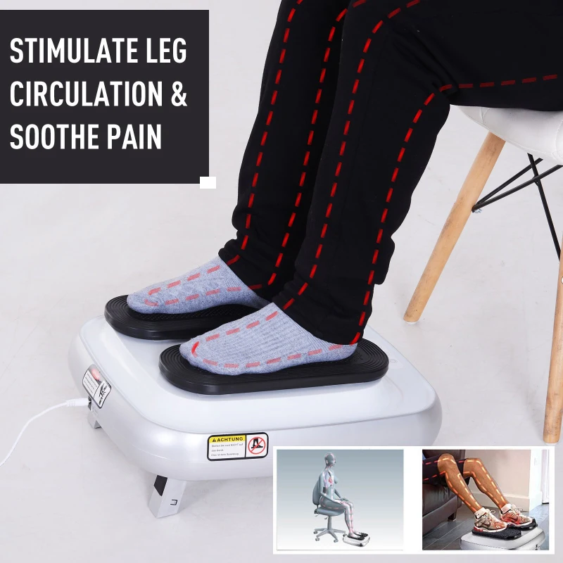 HOMCOM Leg Exerciser W/ Remote Control, 46L x 40.5W x 13.5Hcm-White Black