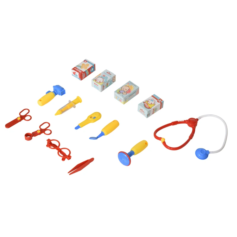 HOMCOM Kids Pretend Play Plastic Doctors Set Blue