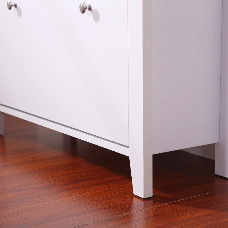 HOMCOM Particle Board Shoe Cabinet- White