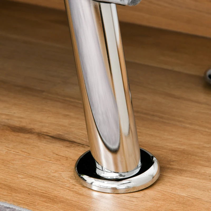 HOMCOM Velvet-Feel Chaise Longue, with Cushion - Grey