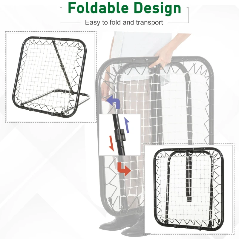 HOMCOM Angle Adjustable Rebounder Net Goal Training Set Football, Baseball