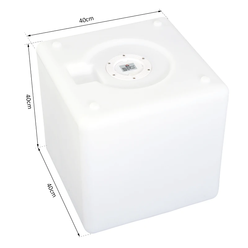HOMCOM 40cm LED Cube Stool Chair Seat Table Floor Lamp Adjustable 16 RGB Colour Rechargeable Battery Remote Control