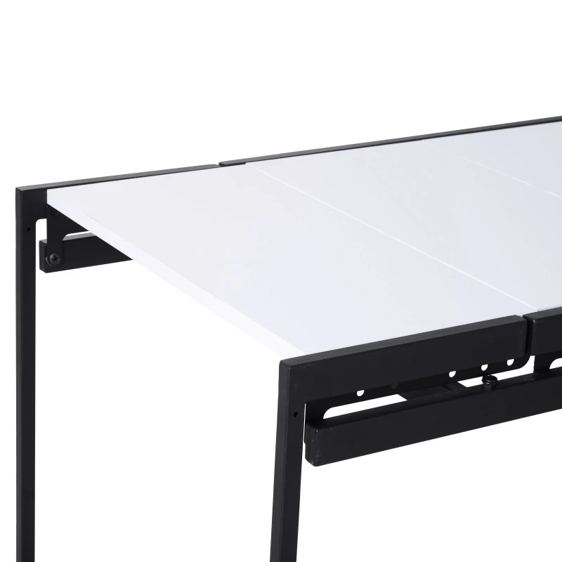 HOMCOM MDF 2-in-1 4 Tier Bookcase w/ Cabinet and Drop-Leaf Table Black