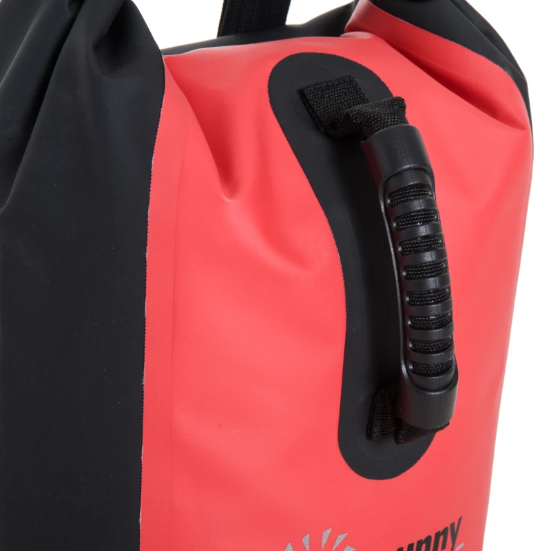 Outsunny PVC Dry Bag Waterproof Sack Kayaking Adjustable Long Shoulder Strap With Phone Dry Bag 20L For Boating Kayaking Fishing Red