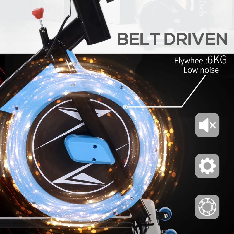 HOMCOM Upright Stationary Exercise Bike Belt Drive Home Gym Indoor Cycling with LCD Monitor