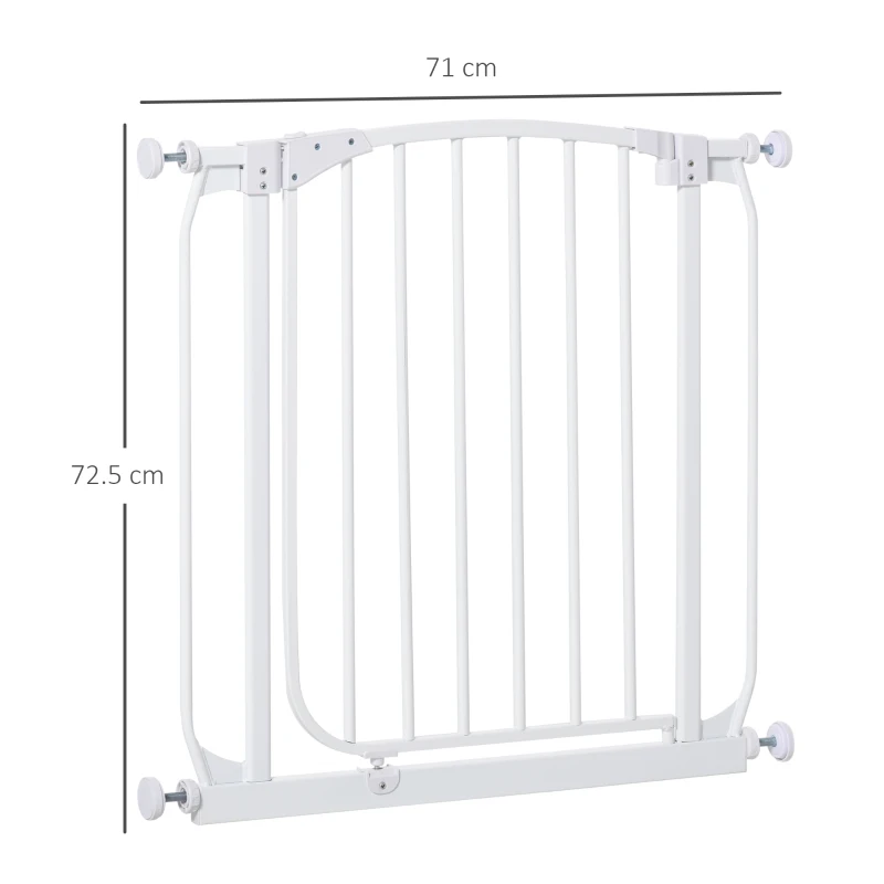 HOMCOM Baby Safety Gate Stair Barrier Pressure Fit Home Doorway Corridors Room Divider Guard with Adjusting Screws White 72.5 x 71cm