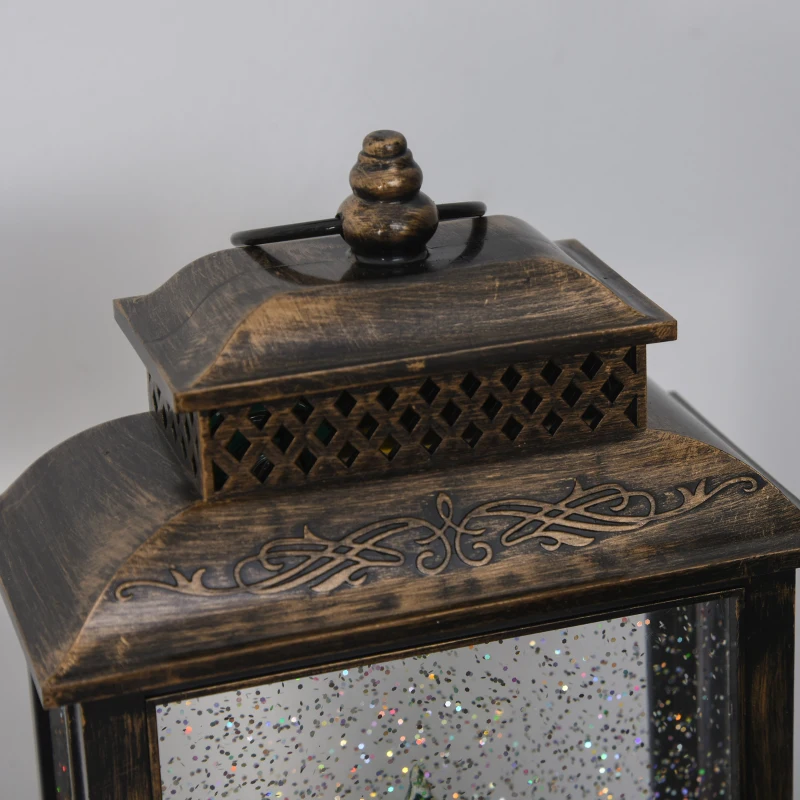 HOMCOM Metal Light-Up Musical Santa Sleigh Christmas Lantern