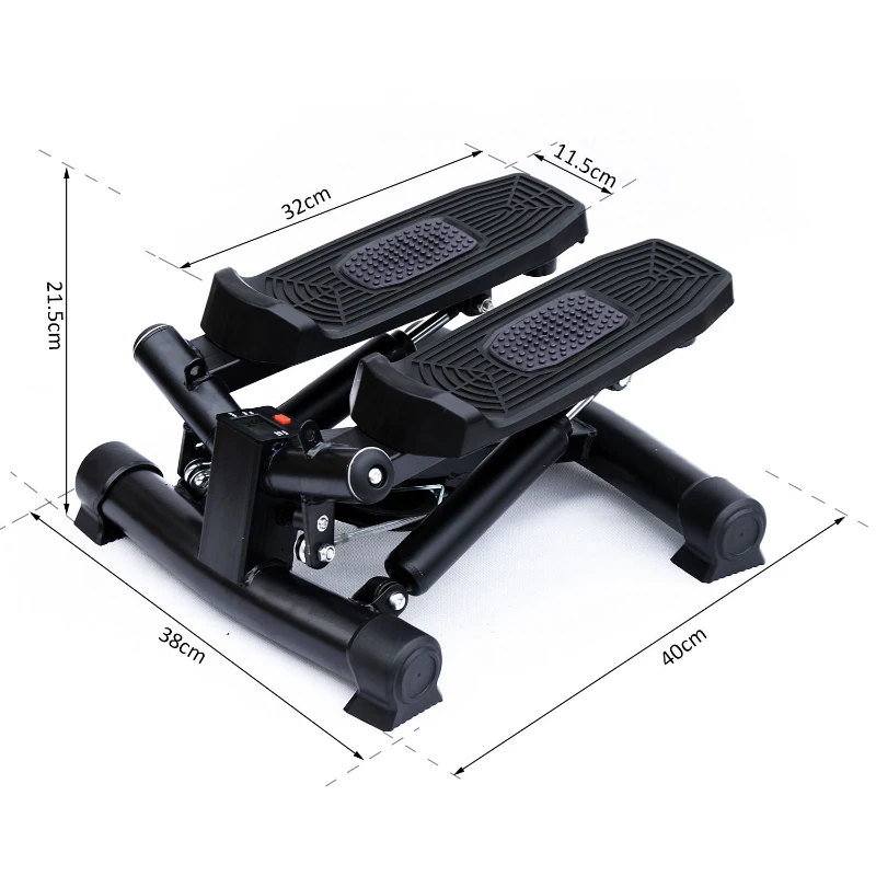 HOMCOM Mini Stepper W/Training Ropes-Black