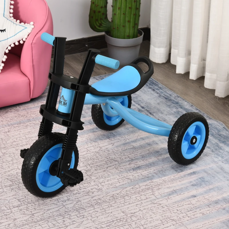 Qaba Kids 3-Wheel Plastic Pedal Tricycle Blue