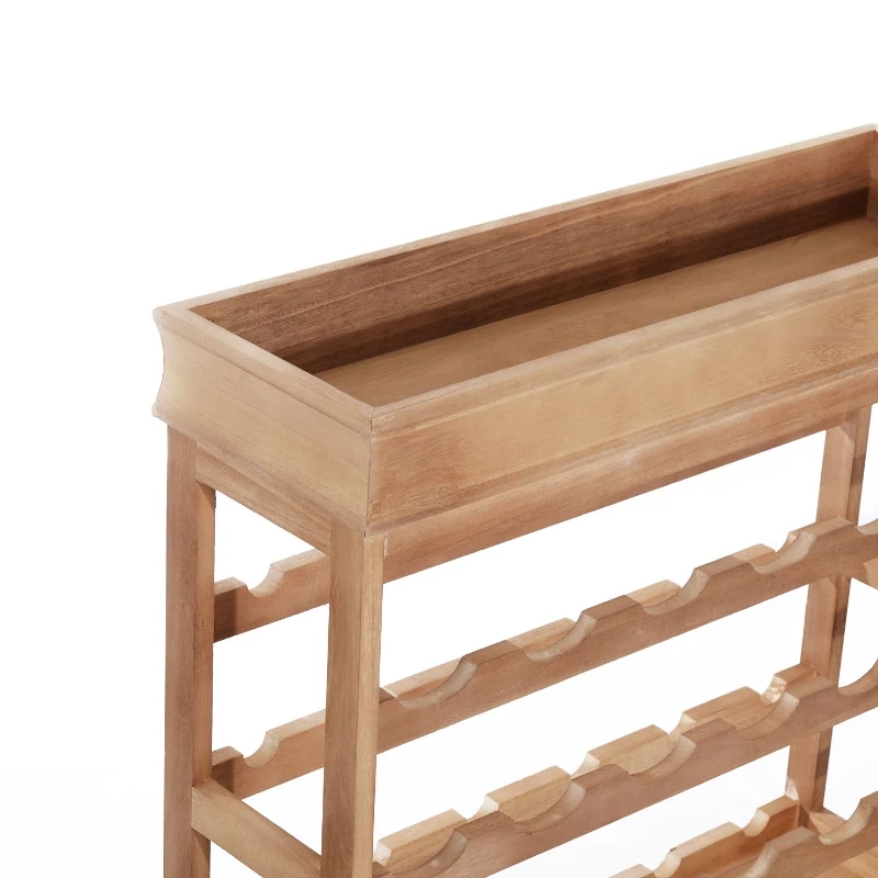 HOMCOM 4-tier Wooden Wine Rack 24 Bottles Stackable Organizer Display Storage Holder Shelves Stand Kitchen Home w/Countertop Natural wood