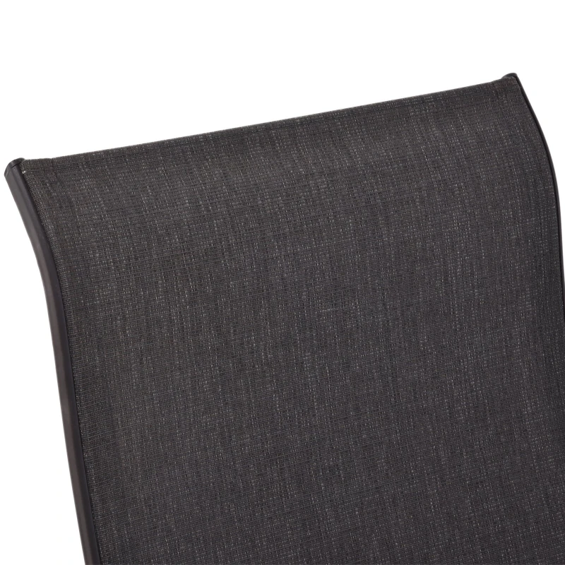 Outsunny 5 PCs Garden Patio Outdoor Sun Lounger Set 2 Chairs with Footrest and Coffee Table Adjustable Recliner Balcony Terrace Reclining Black