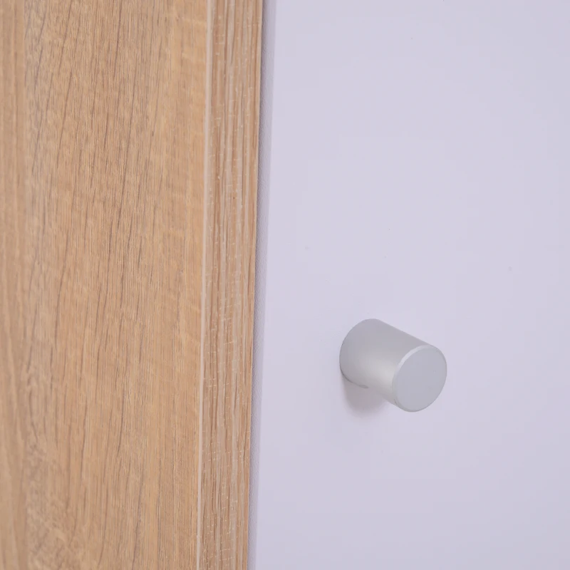 HOMCOM Computer Desk Combo Unit W/2 Drawers and 5 Cubes, 153Lx60Wx148H cm-Oak/White Colour