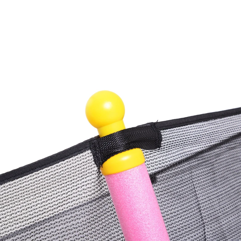HOMCOM 5FT / 61 Inch Kids Mini Trampoline Exercise Rebounder with Safety Enclosure Net Bungee Design  Six Legs Capacity to 60kg Pink