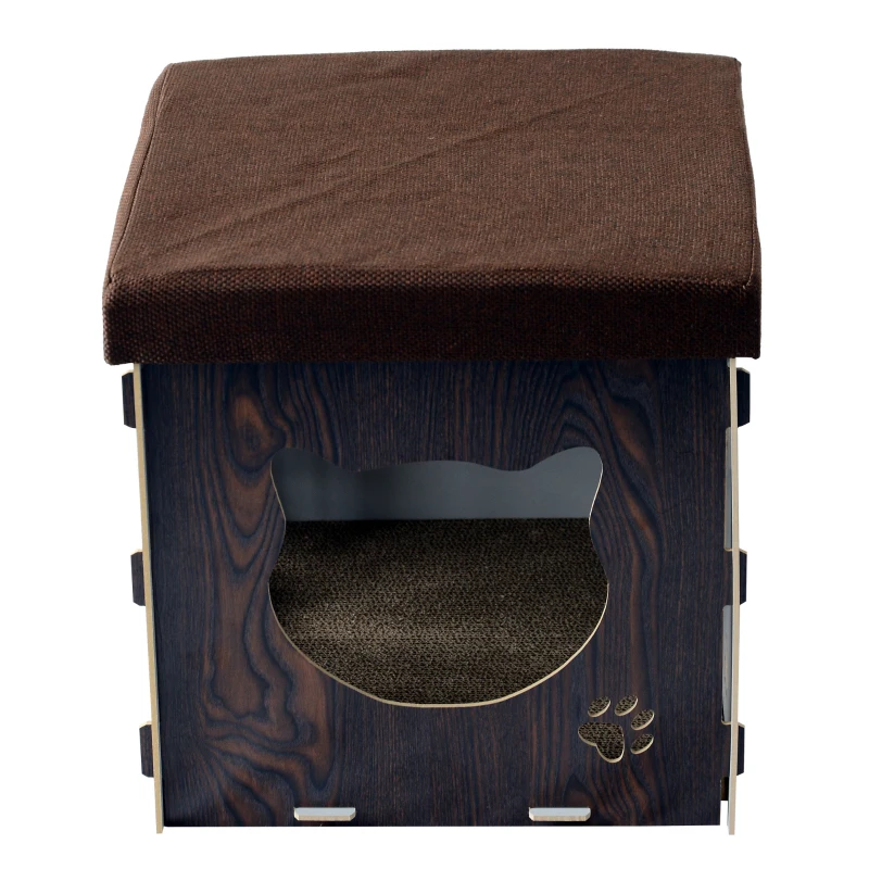 PawHut Cat House Scratching Pad, 40H cm-Brown
