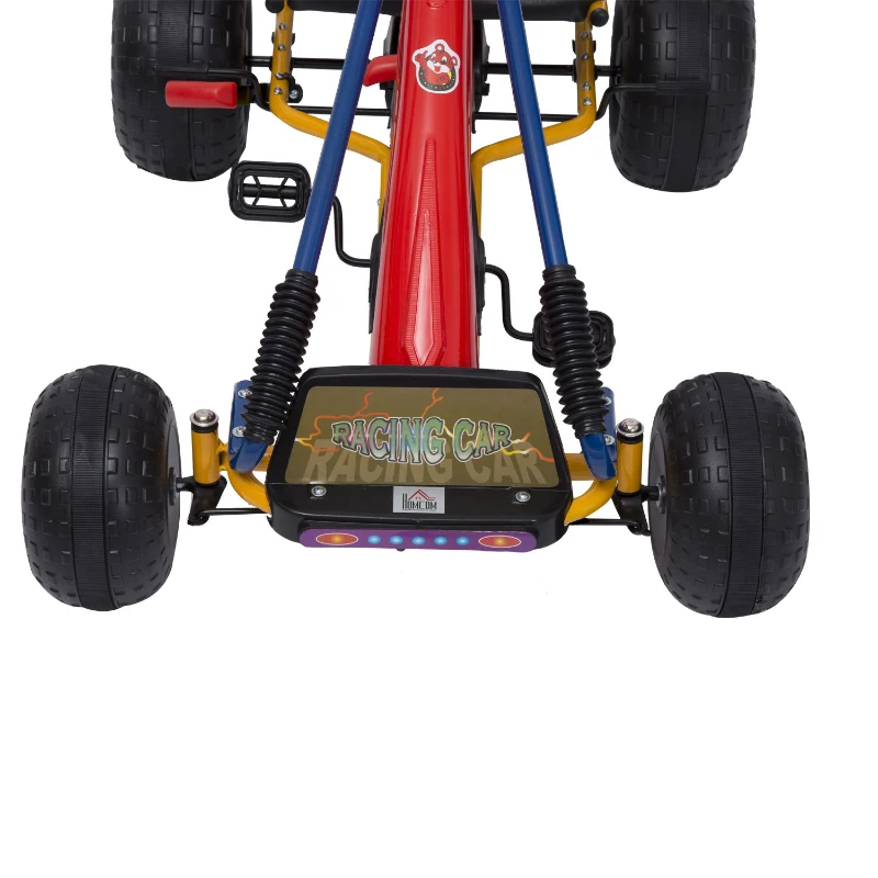 HOMCOM Kids Ride Pedal Go Kart W/ Hand Brake-Red/Black
