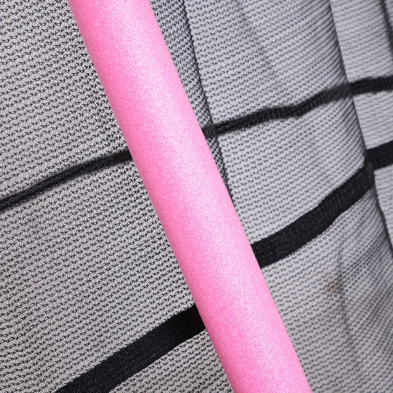 HOMCOM 5FT / 61 Inch Kids Mini Trampoline Exercise Rebounder with Safety Enclosure Net Bungee Design  Six Legs Capacity to 60kg Pink