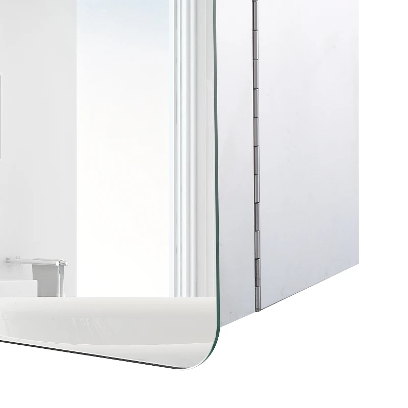 HOMCOM Wall Mounted Modern Bathroom Cabinet Mirror Stainless Steel Cupboard 6 Compartments Storage Shelves 63Hx30Lx15D(cm)