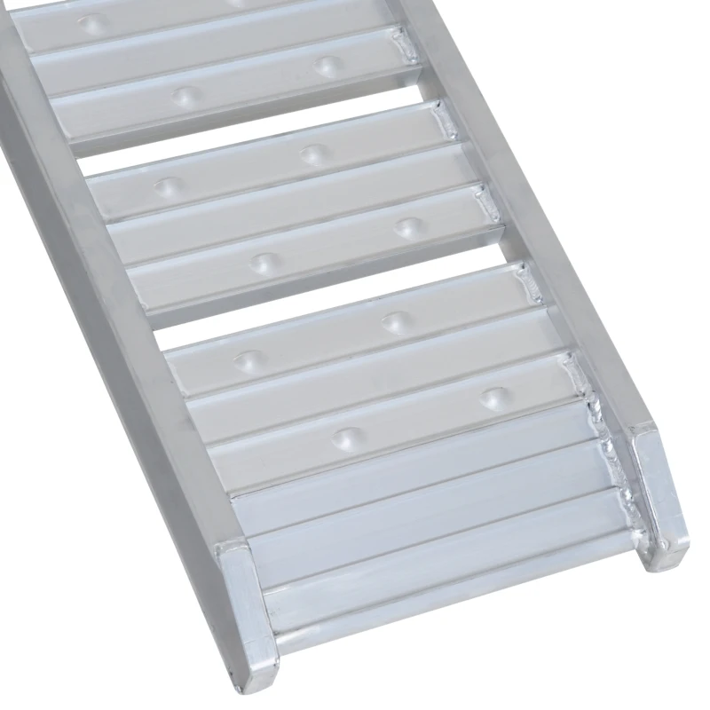 HOMCOM 6FT Aluminium Folding Wheelchair Ramp-Black/Silver