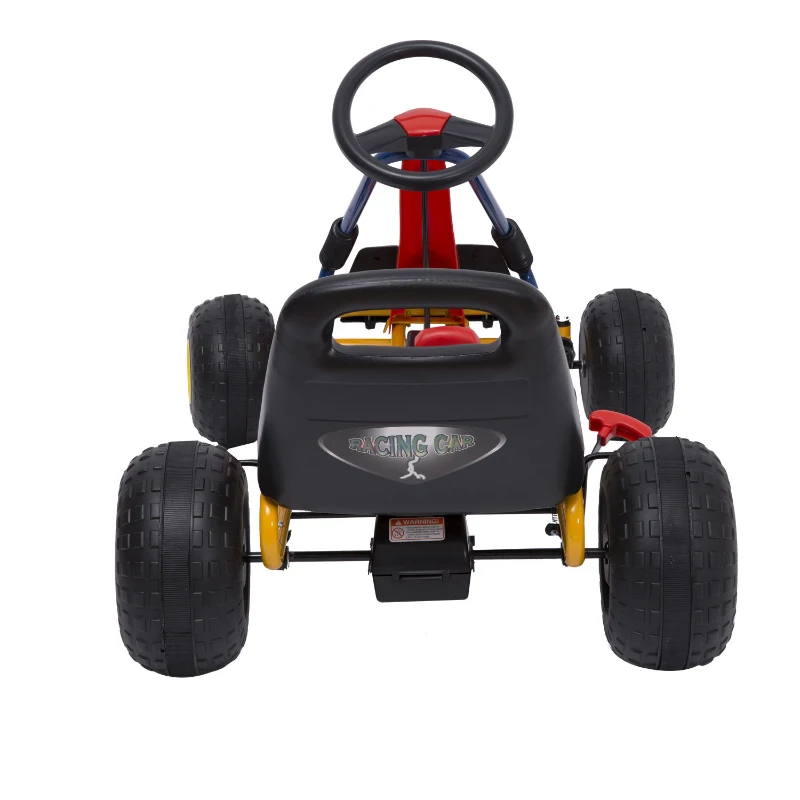 HOMCOM Kids Ride Pedal Go Kart W/ Hand Brake-Red/Black