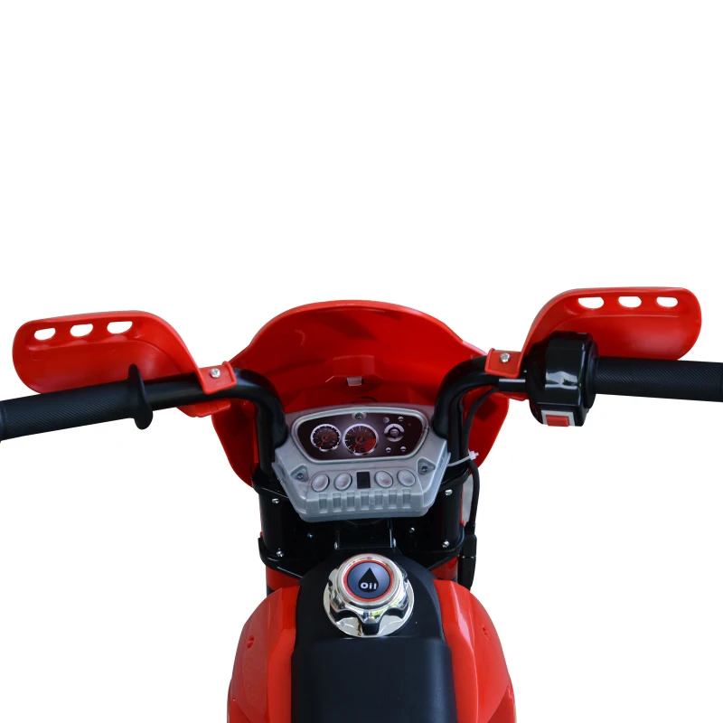 HOMCOM 6V Kids Electric Ride On Motorbike Battery Powered w/ Lights Music 4-Wheel for 3-6 Years Old Red