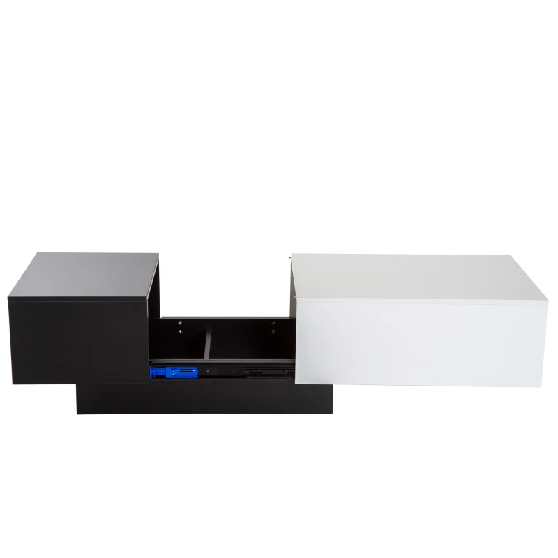 HOMCOM Coffee Table with Sliding Top-Black/White