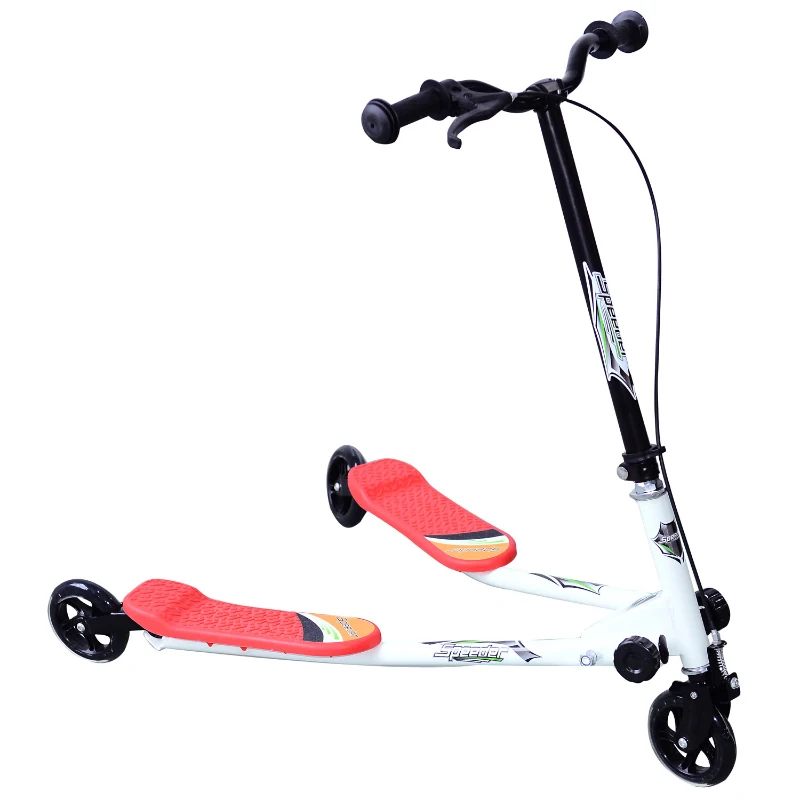 HOMCOM Outdoor Push Stunt Scooter 2 Wheels Fixed Bar 360° Street Commuter Street Push Scooter For Adult Teen Urban Scooter - Red