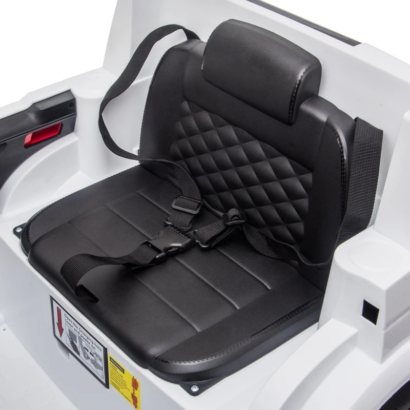 HOMCOM Compatible with 12V Battery-powered Landrover Discovery 2 Motors Kids Electric Ride On Car Toy with Parental Remote Control Music Lights MP3 Suspension Wheels for 3-6 Years Old White