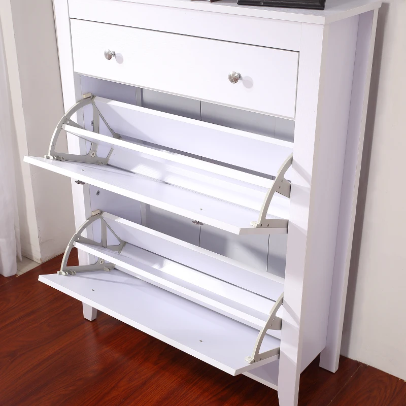 HOMCOM Particle Board Shoe Cabinet- White