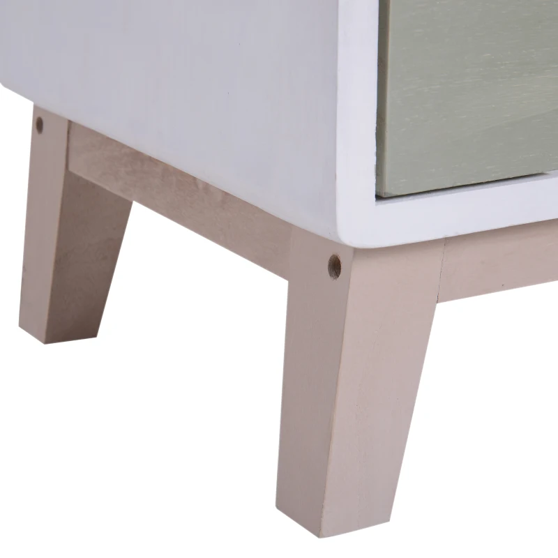 HOMCOM Chest of Drawers, 55Dx30Wx65.5 H cm, Paulownia Wood-Multicolour