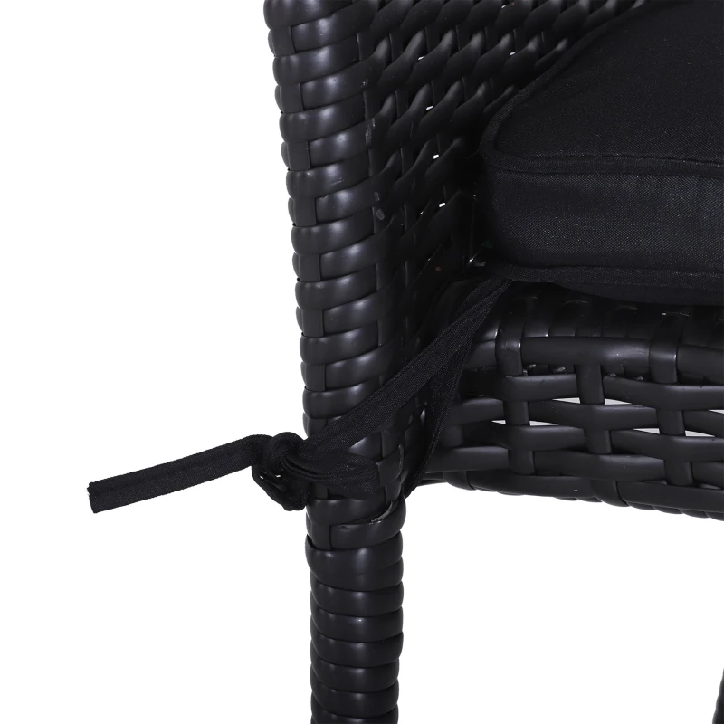 Outsunny Set of 6 Pcs Chair Cushion, 42Lx42Wx5T cm-Black
