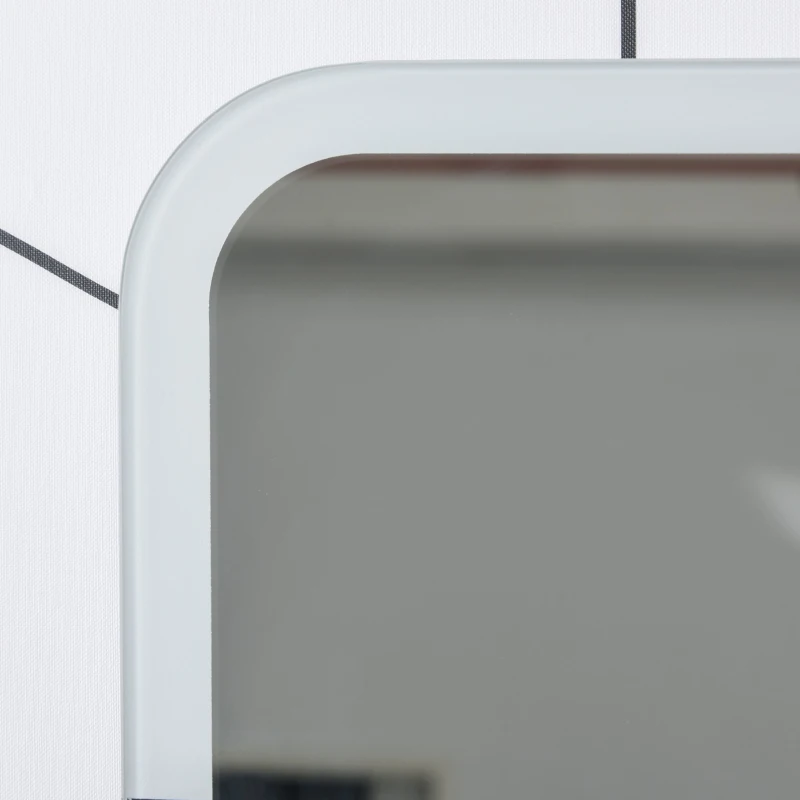 kleankin 80x60cm 42W LED Illuminated Mirror Aluminium Frame w/ Touch Switch Bathroom Bedroom Home Vanity Wall Mounted Lighted