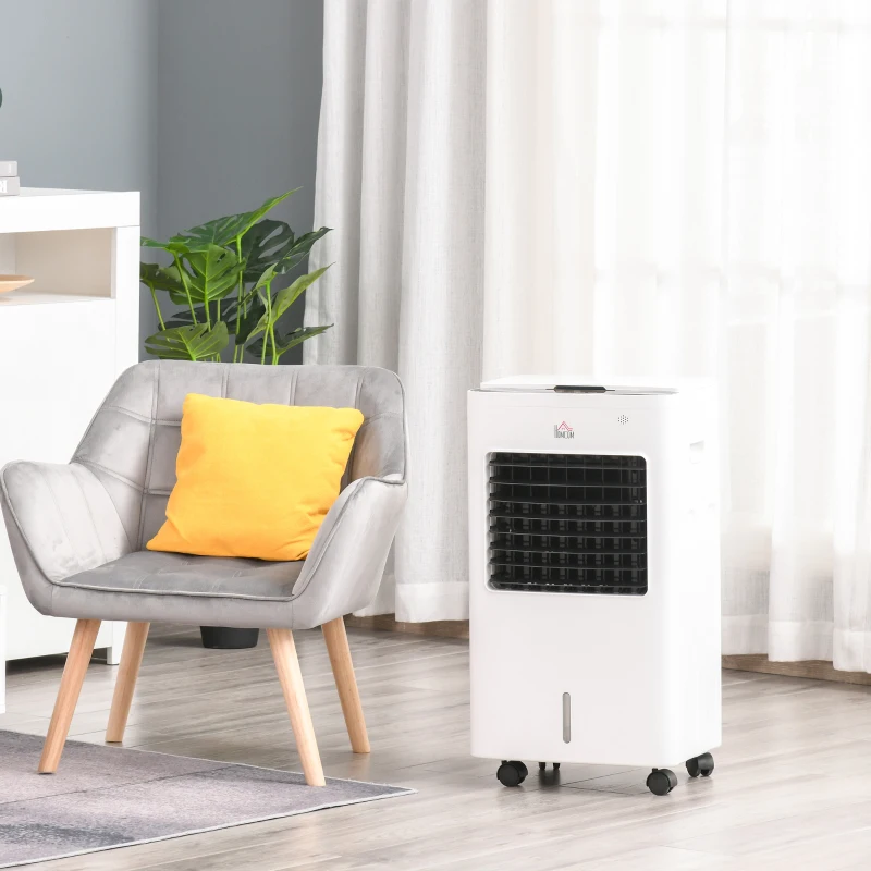 HOMCOM 8.5L Portable Air Cooler, Evaporative Cooler Humidifier with 3 Modes, 3 Speed, Remote Controller, Ice Crystal Box, 7.5 Hour Timer, Swing and Ice Cooling Function for Home Office Dorms