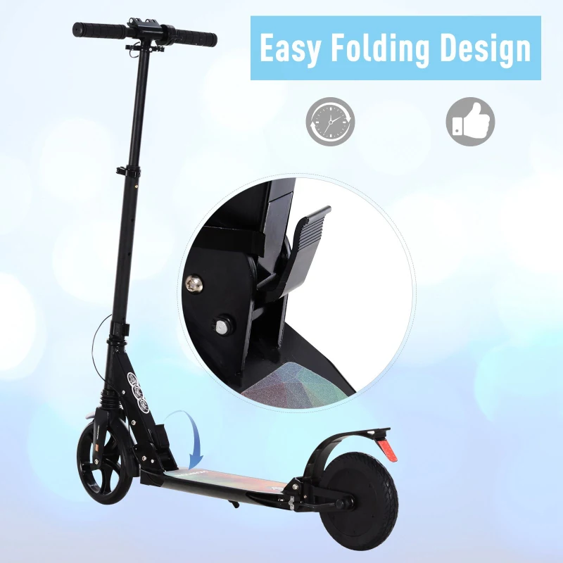 HOMCOM Electric Scooter  for 14+ age 150W Folding Motorised Mobility Kick Scooter Adults Lightweight E Scooter 22.6V - Black