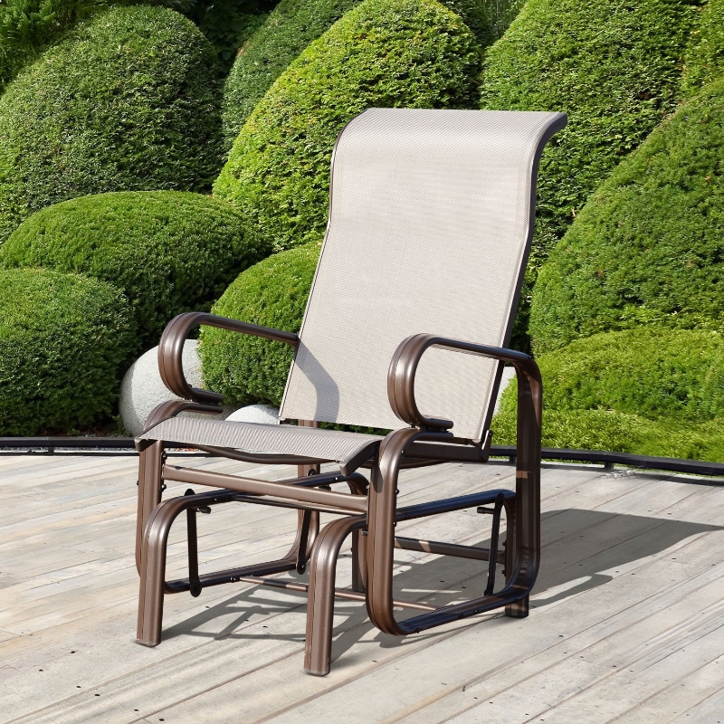 Outsunny Rocking Swing, Texteline, 59.6Wx47Dx103H cm-Light Grey