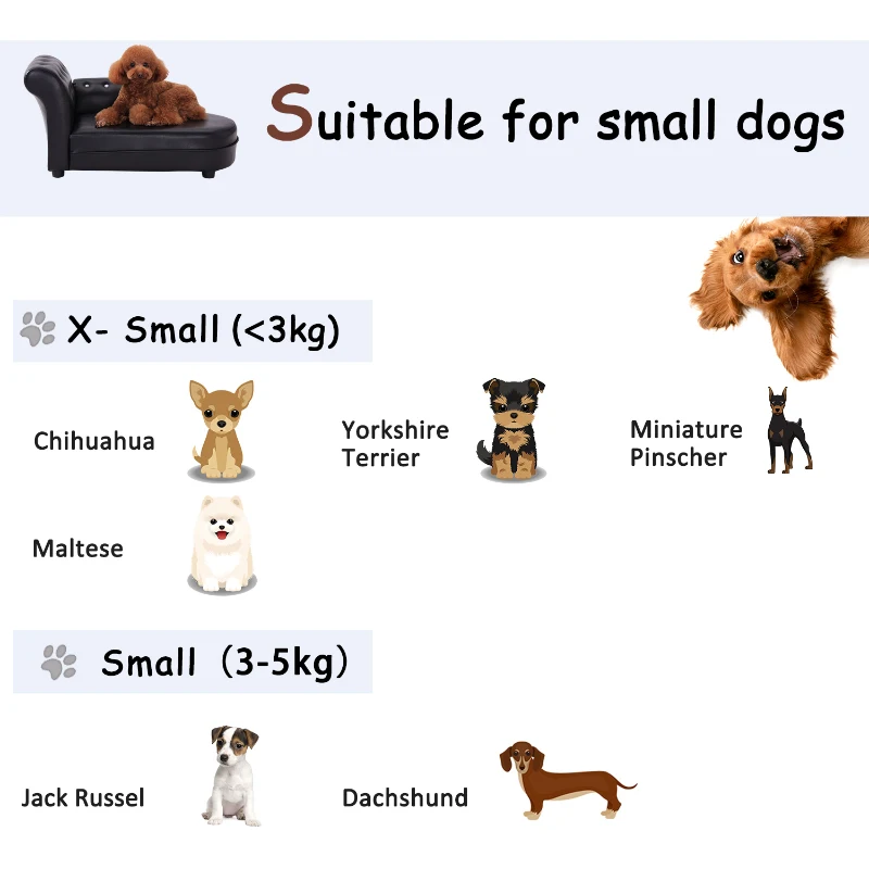 Pawhut 82.5Lx45Wx41.5H cm Pet Sofa-Black