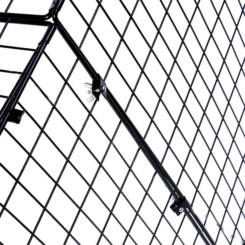 HOMCOM Extendable Fire Guard Screen, Freestanding Fire Screen Spark Guard, Folding Fireplace Cover, Wire Mesh, 81.5-160cm, Black