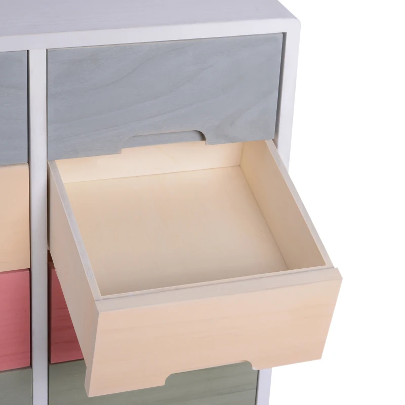 HOMCOM Chest of Drawers, 55Dx30Wx65.5 H cm, Paulownia Wood-Multicolour