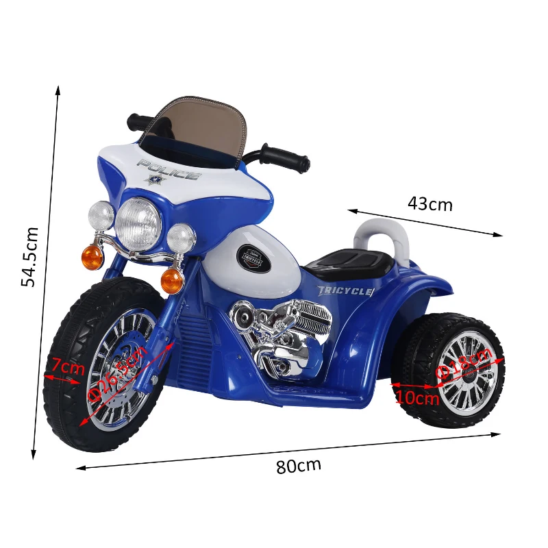 HOMCOM Children's 6V Electric PP Ride-On Motorbike Toy Blue