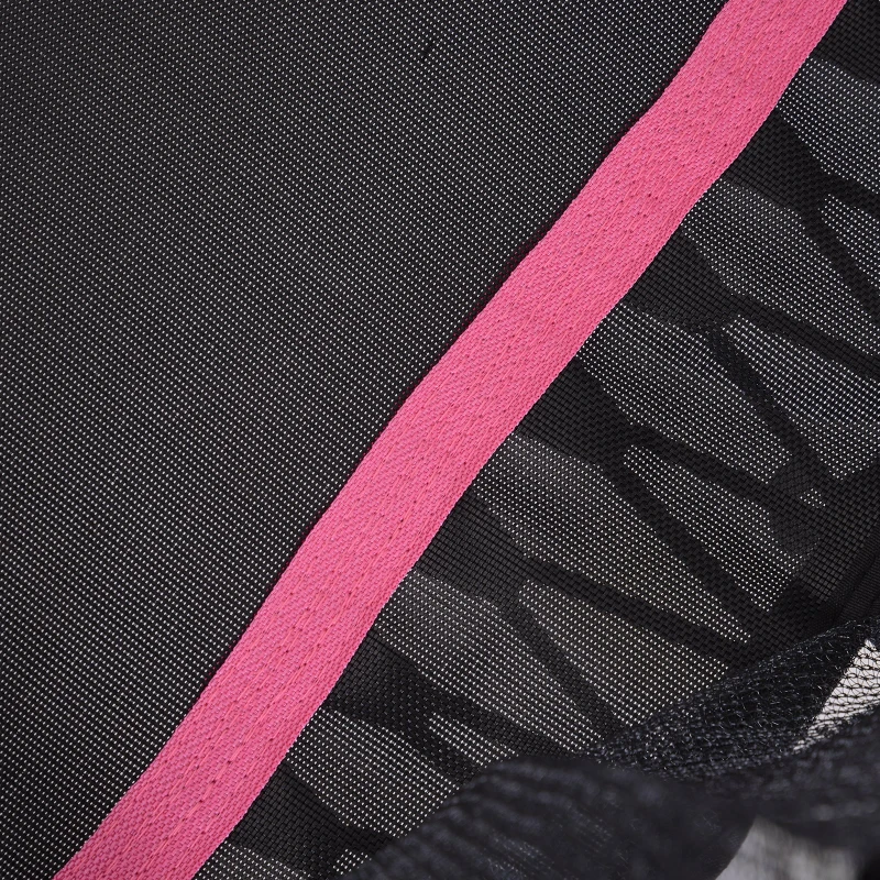 HOMCOM 5FT / 61 Inch Kids Mini Trampoline Exercise Rebounder with Safety Enclosure Net Bungee Design  Six Legs Capacity to 60kg Pink