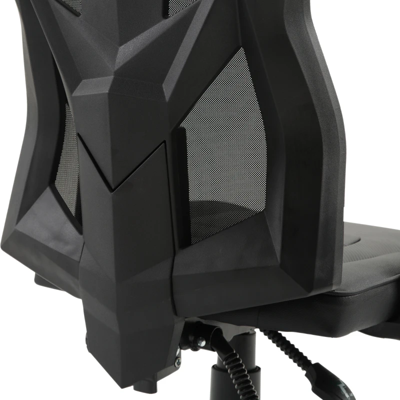 Vinsetto High Back Gaming Chair, PU Leather, Mesh-Black