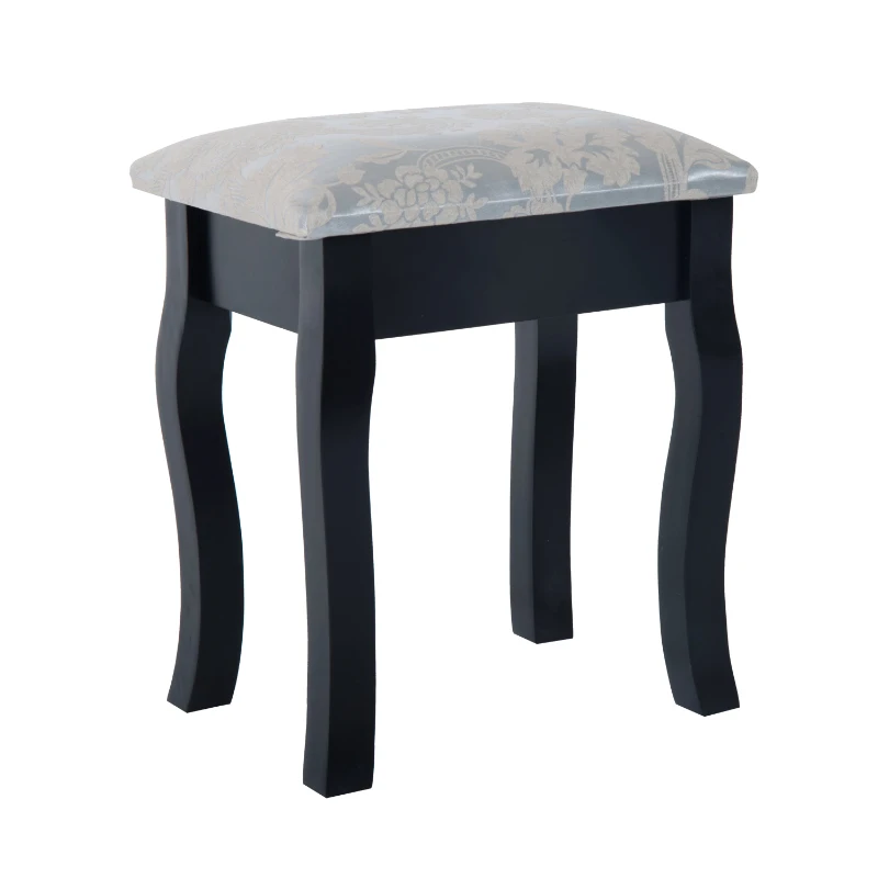 HOMCOM Dressing Table Set W/Mirror and Stool-Black