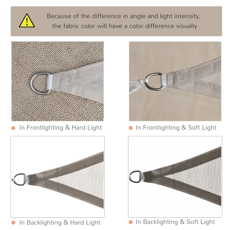 Outsunny Sun Shade Sail UV Resistant Outdoor Lawn Patio Shelter Garden Canopy Awning - (Triangle（3 meter）, Light Brown)