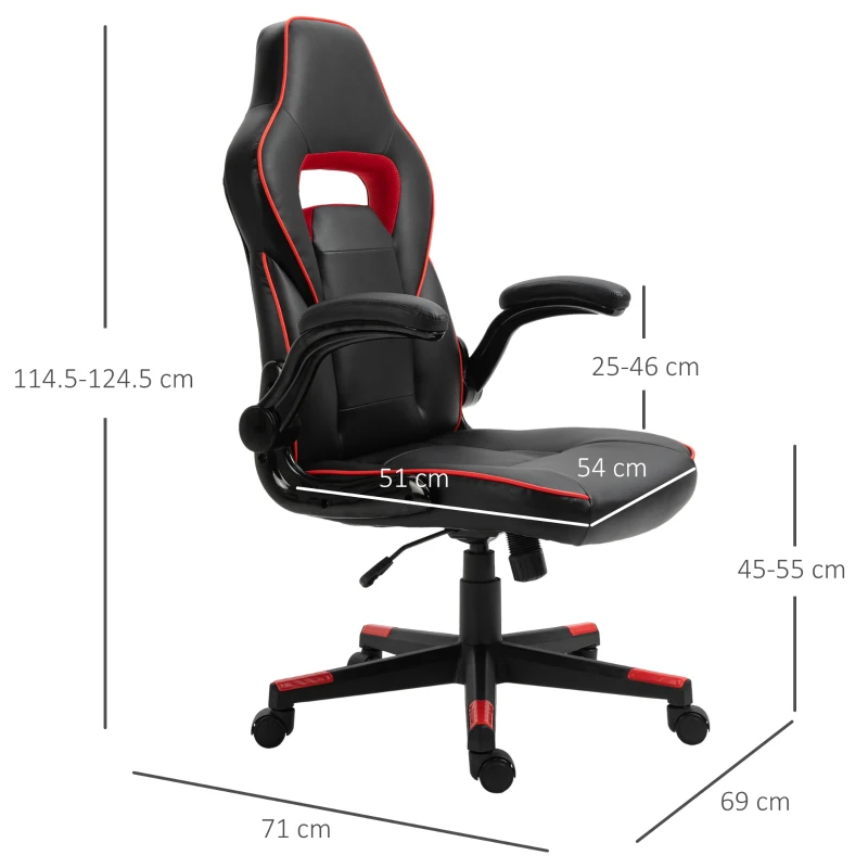 Vinsetto PU Leather Upholstered Racing Chair Red/Black