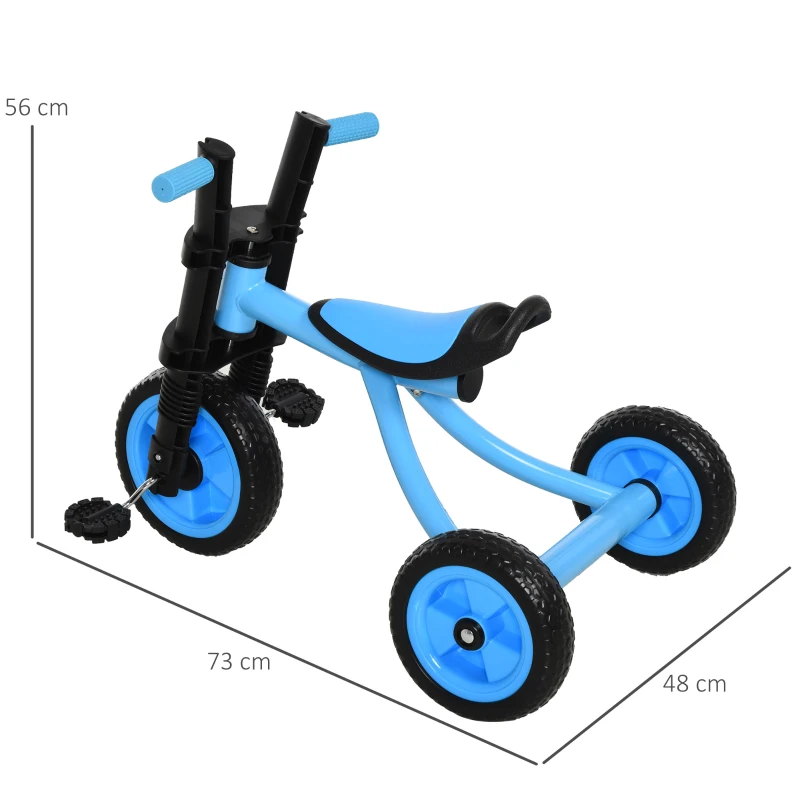 Qaba Kids 3-Wheel Plastic Pedal Tricycle Blue